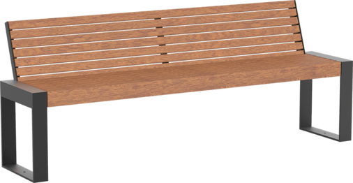 Sitzbank Scape III mit Holzauflage