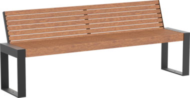Sitzbank mit Holzauflage Seat Scape III with timber seat base