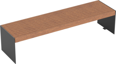 Hockerbank mit Holzauflage Bench Kalmar with timber seat base