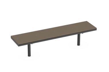 Hockerbank mit Holzauflage Bench Lübeck HPL with timber seat base