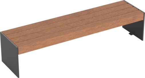 Hockerbank Riga mit Holzauflage
