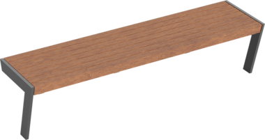 Hockerbank mit Holzauflage Bench Henne SL with timber seat base