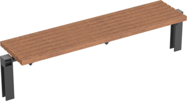Hockerbank mit Holzauflage Bench Scape I with timber seat base