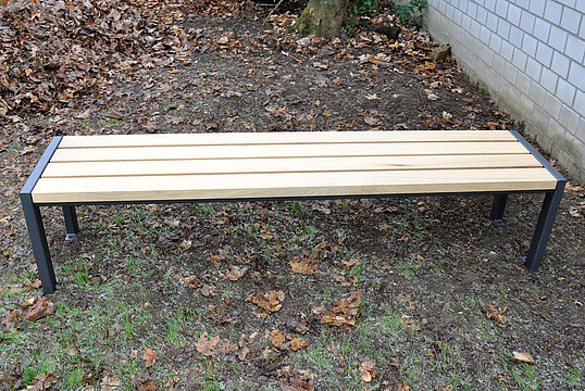 Hockerbank Haltern mit Holzauflage