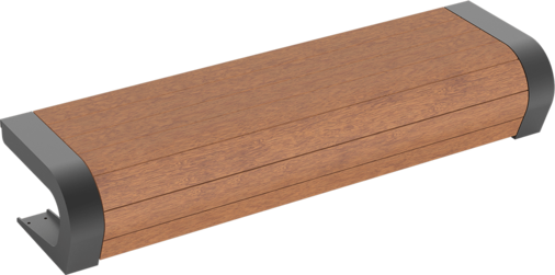 Hockerbank Beluga mit Holzauflage
