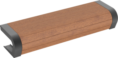 Hockerbank mit Holzauflage Bench Beluga with timber seat base