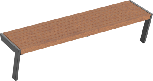 Hockerbank Henne mit Holzauflage