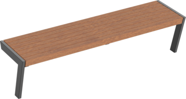 Hockerbank mit Holzauflage Bench Henne with timber seat base