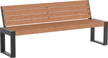 Sitzbank mit Holzauflage Seat Cubo with timber seat base
