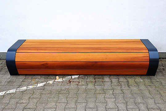 Hockerbank Beluga mit Holzauflage