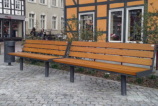 Sitzbank Aurich mit Holzauflage