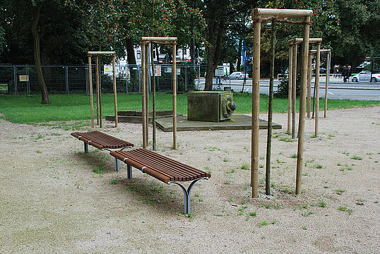 Hockerbank Taragona mit Holzauflage