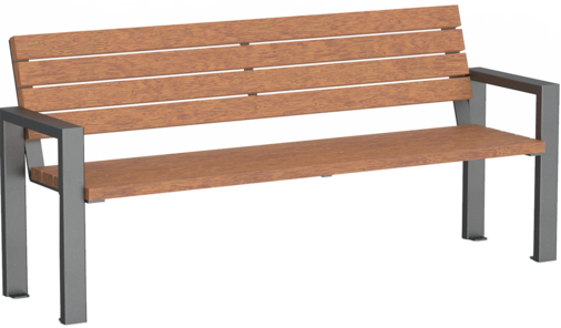 Sitzbank Tulln mit Holzauflage