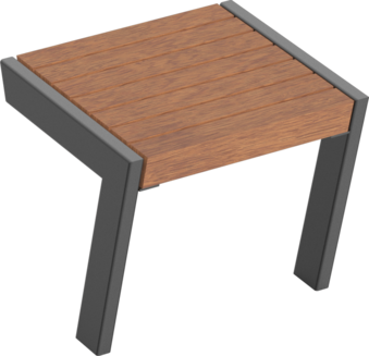 Hocker Henne mit Holzauflage
