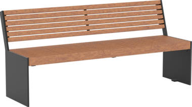 Sitzbank mit Holzauflage Seat Göteborg with timber seat base