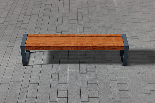 Hockerbank Espo mit Holzauflage
