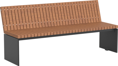 Sitzbank mit Holzauflage Seat Düsseldorf with timber seat base