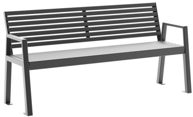Sitzbank mit Stahlauflage Sitzbank Offenburg ST mit Stahlauflage