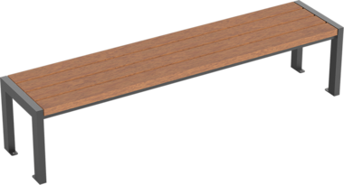 Hockerbank mit Holzauflage Bench Haltern with timber seat base