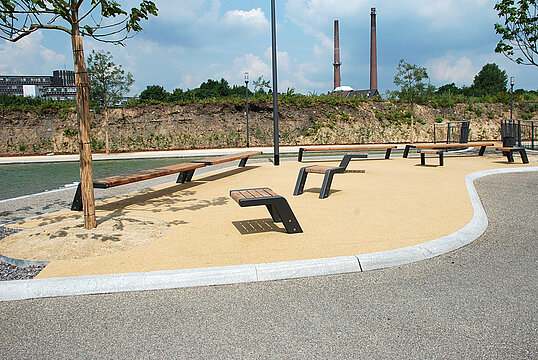 Hockerbank Jump mit Holzauflage
