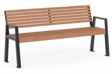Sitzbank mit Holzauflage Seat Offenburg with timber seat base