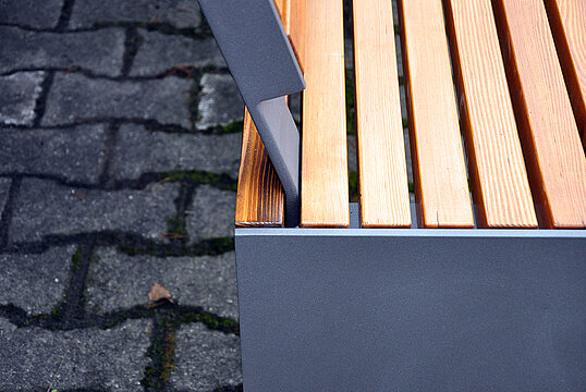 Sitzbank Kalmar mit Holzauflage