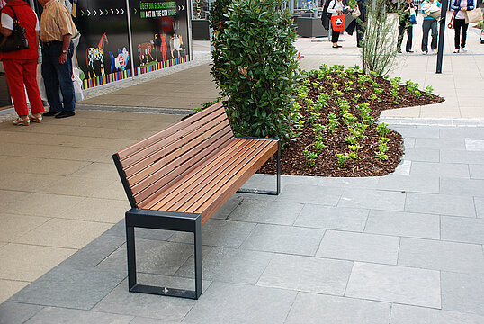 Sitzbank Scape III mit Holzauflage