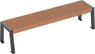 Hockerbank mit Holzauflage Bench Offenburg with timber seat base