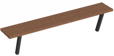Hockerbank mit Holzauflage Bench Maneva