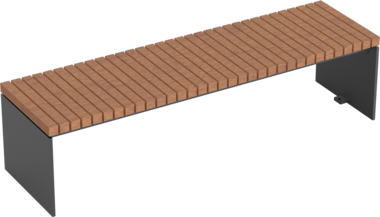 Hockerbank mit Holzauflage Bench Düsseldorf with timber seat base