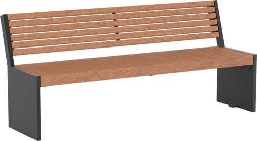 Sitzbank Malmö mit Holzauflage