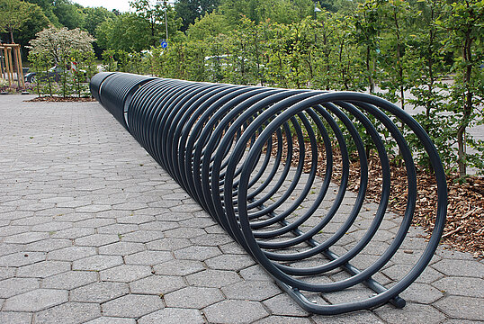 Support vélo en spirale