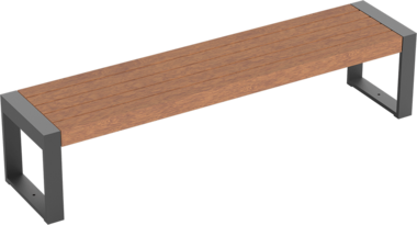 Hockerbank mit Holzauflage Bench Cubo with timber seat base