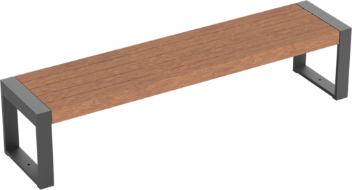 Hockerbank Cubo mit Holzauflage