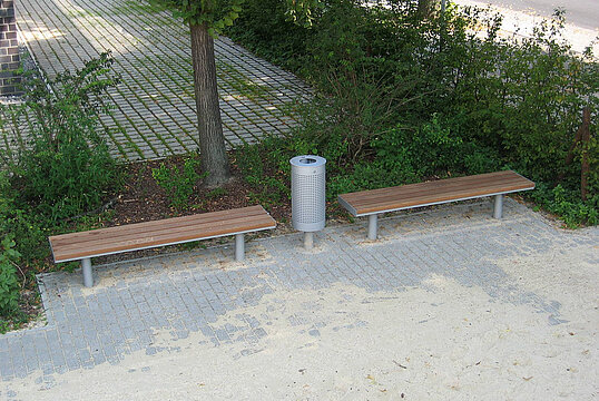 Hockerbank Aurich mit Holzauflage