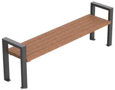 Hockerbank mit Holzauflage Bench Tulln with timber seat base
