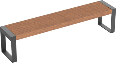 Hockerbank mit Holzauflage Bench Scape III with timber seat base