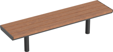 Hockerbank mit Holzauflage Bench Aurich with timber seat base