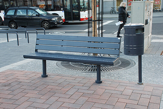 Banc Aurich ST avec assise en acier