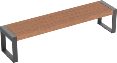Hockerbank mit Holzauflage Bench Espo with timber seat base