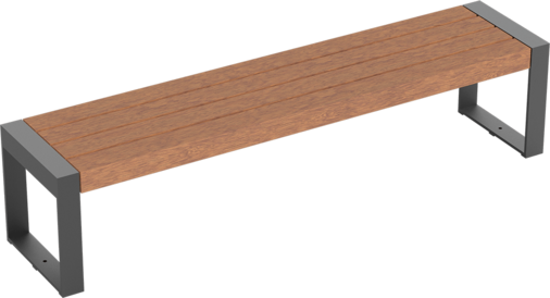 Hockerbank Espo mit Holzauflage