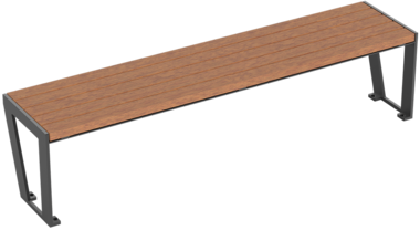Hockerbank mit Holzauflage Bench Legea with timber seat base