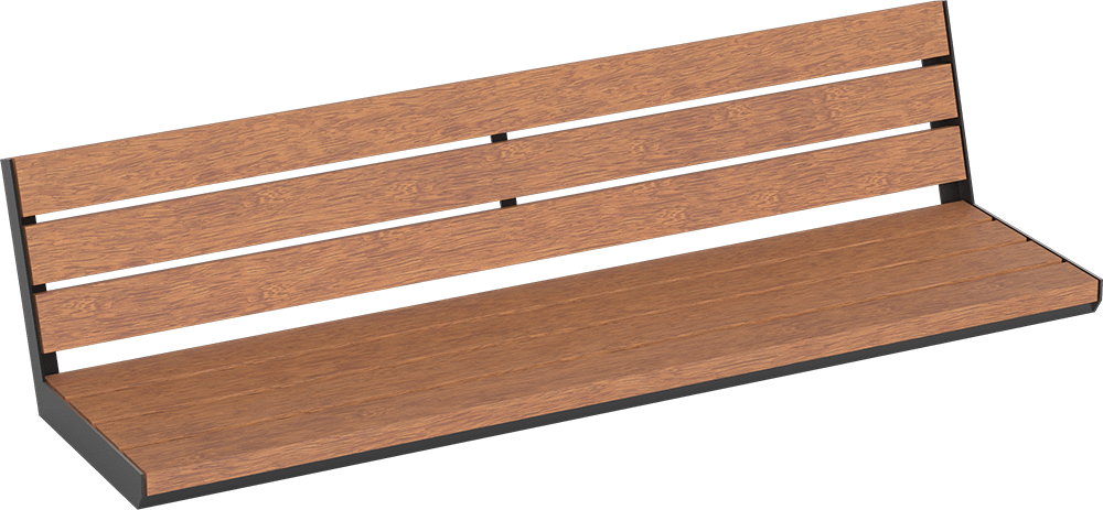Wall top seating Aurich with backrest