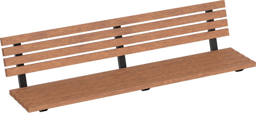 Wall top seating Weil with backrest
