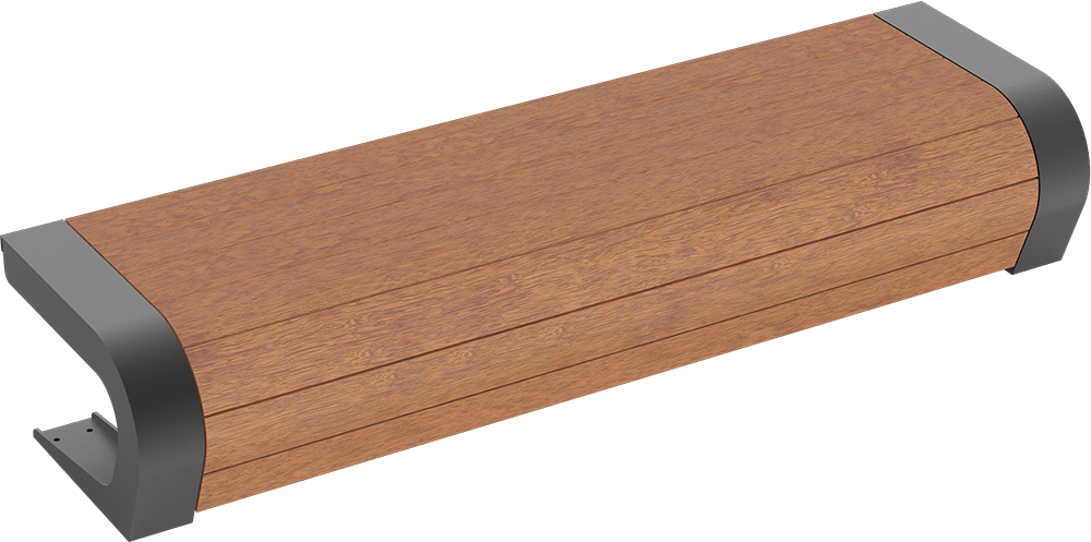 Bench Beluga with timber seat base