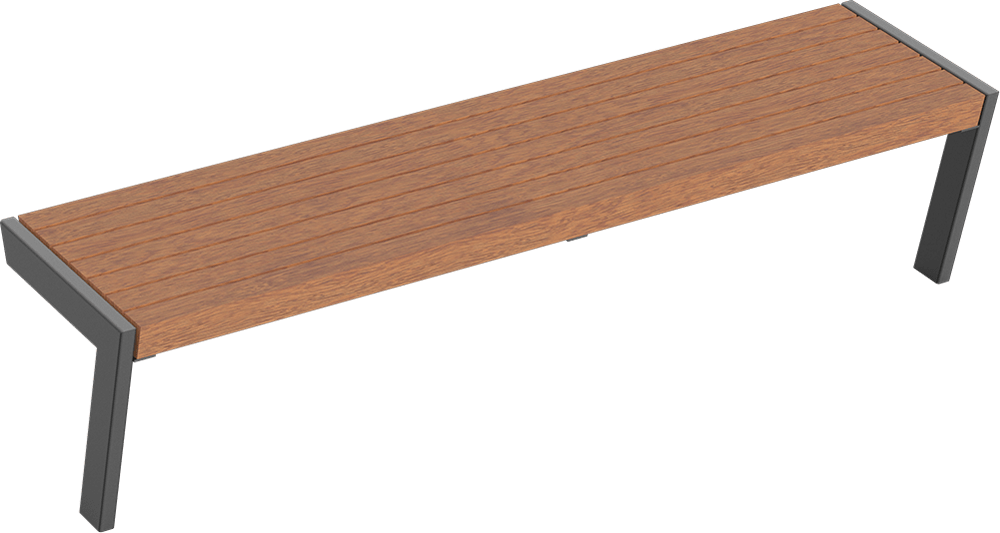 Bench Henne with timber seat base