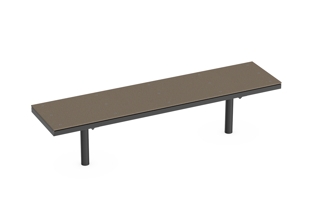 Bench Lübeck HPL with timber seat base
