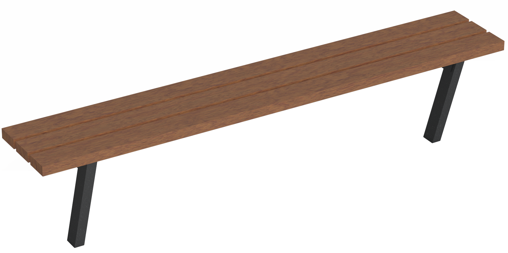 Bench Maneva with timber seat base