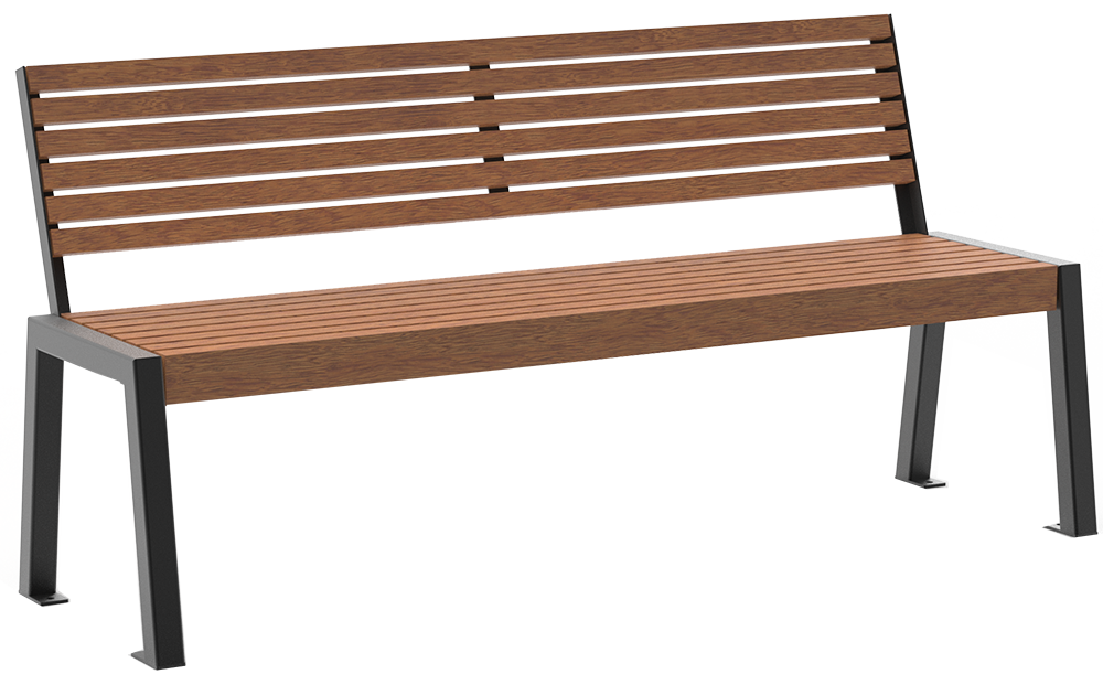 Sitzbank Offenburg mit Holzauflage