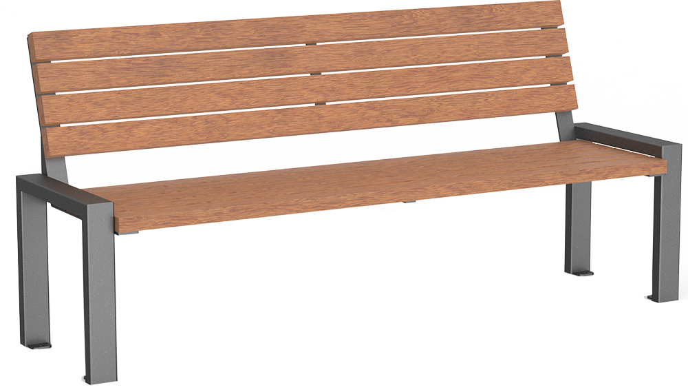 Sitzbank Tulln mit Holzauflage